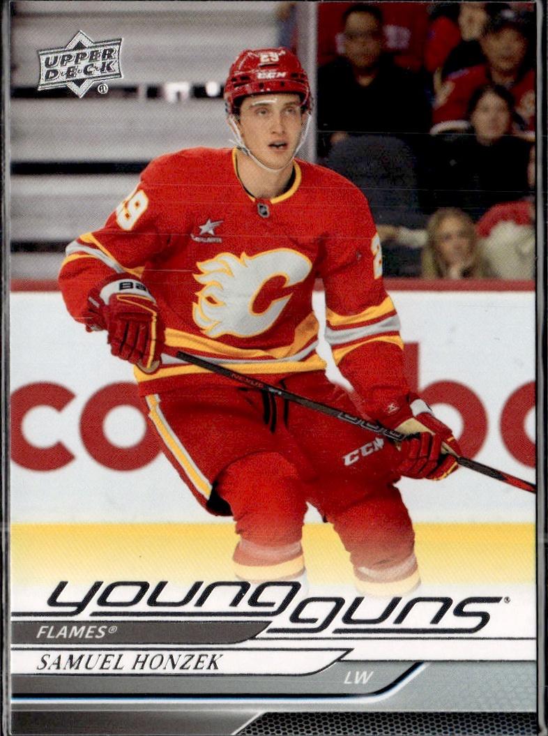 2023-24 Upper Deck Extended Series Hockey Base Young Guns #485 – Samuel Honzek (Calgary Flames)
