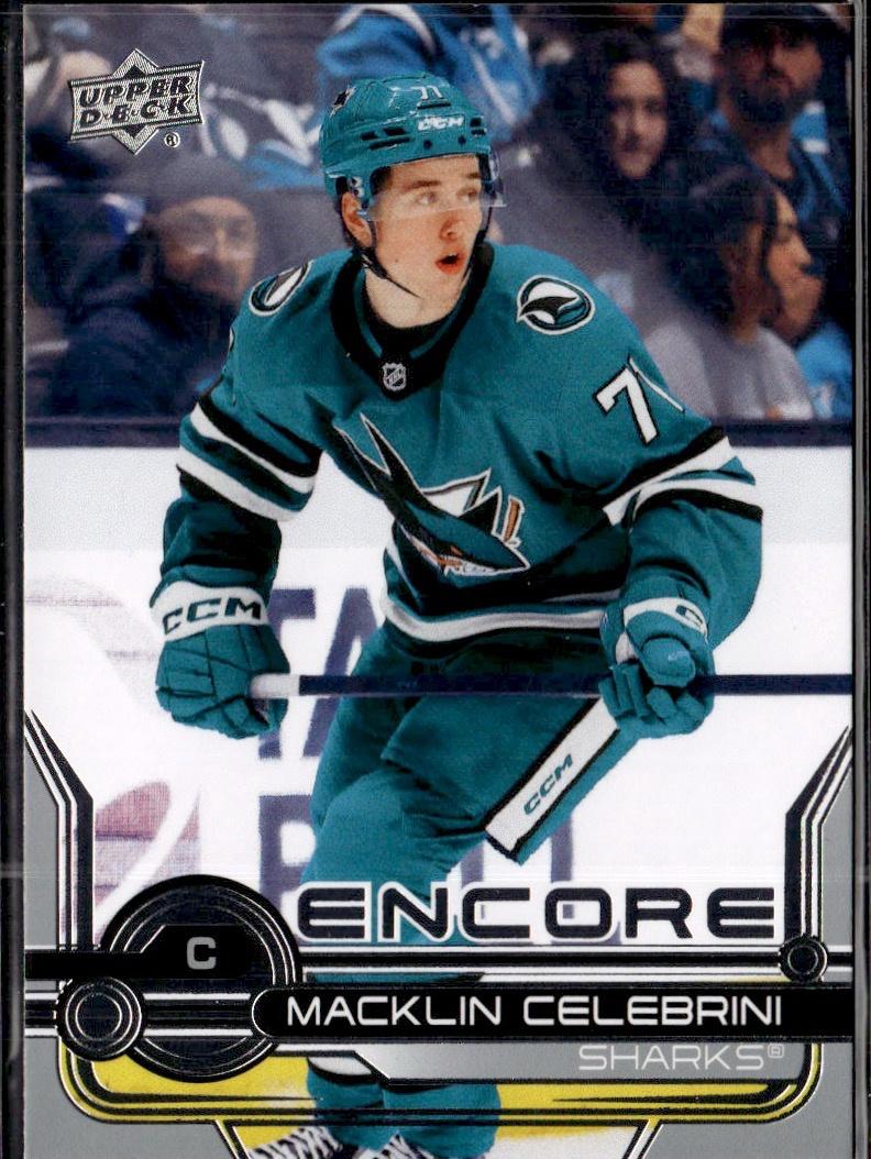 2024-25 Upper Deck Extended Series Hockey Encore #E-8 San Jose Sharks (Macklin Celebrini)