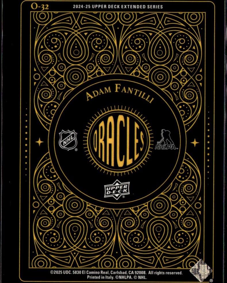 2024-25 Upper Deck Extended Series Hockey Oracles #O-1 Columbus Blue Jackets (Adam Fantilli)