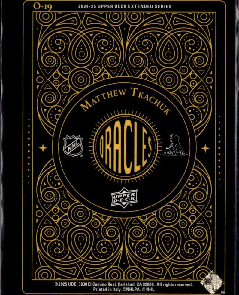 2024-25 Upper Deck Extended Series Hockey Oracles #O-19 Florida Panthers (Matthew Tkachuk)