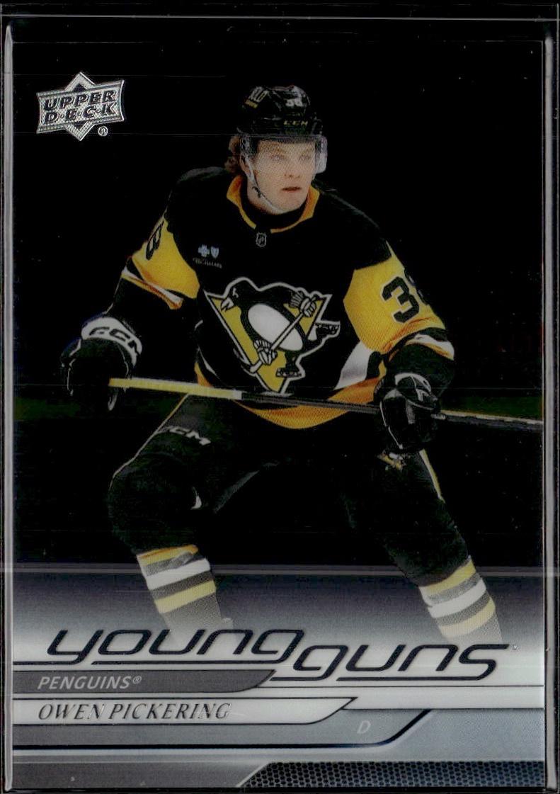 2024-25 Upper Deck Extended Series Hockey Base Young Guns Clear Cut #703 Pittsburgh Penguins (Owen Pickering)