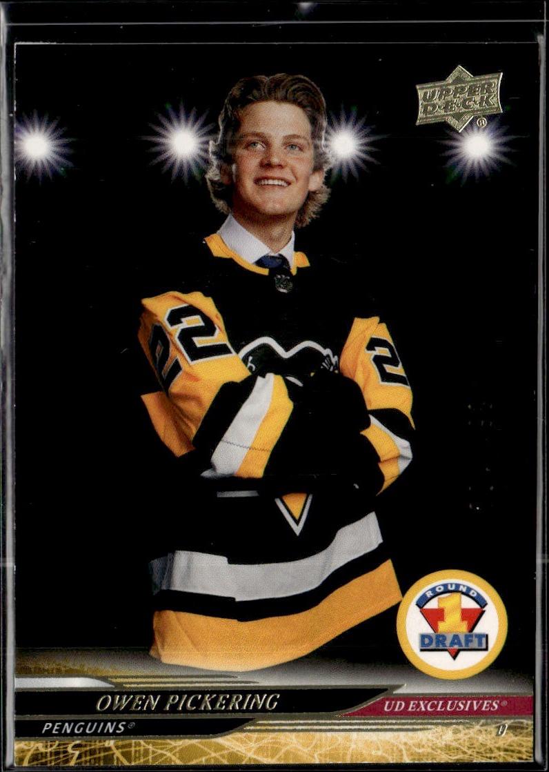 2024-25 Upper Deck Extended Series Hockey Base UD Exclusives #/100 #732 Pittsburgh Penguins (Owen Pickering)