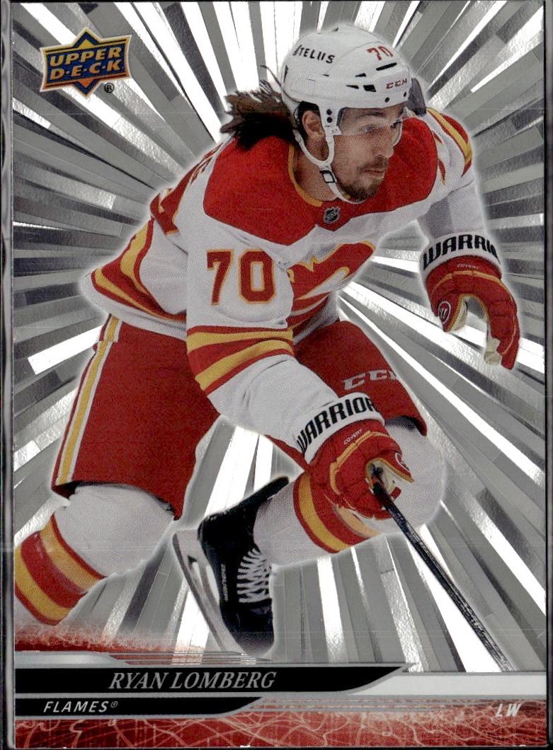 2024-25 Upper Deck Extended Series Hockey Base Outburst Silver #519 Calgary Flames (Ryan Lomberg)