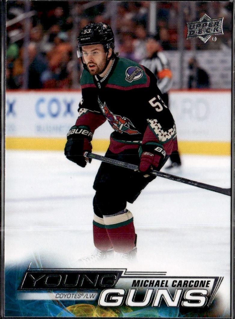 2022-23 Upper Deck Series 2 Hockey Base Young Guns #491 Arizona Coyotes (Michael Carcone)