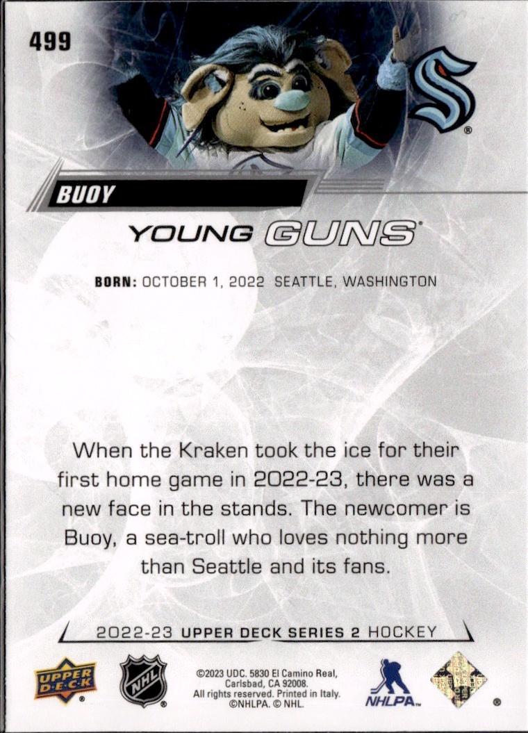 2022-23 Upper Deck Series 2 Hockey Base Young Guns #499 Seattle Kraken (Buoy)