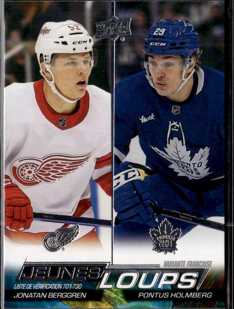 2022-23 Upper Deck Extended Series Hockey Base Young Guns French (Variante Française) #730 (Young Guns Checklist (Jonatan Berggren / Pontus Holmberg) YG, CL)