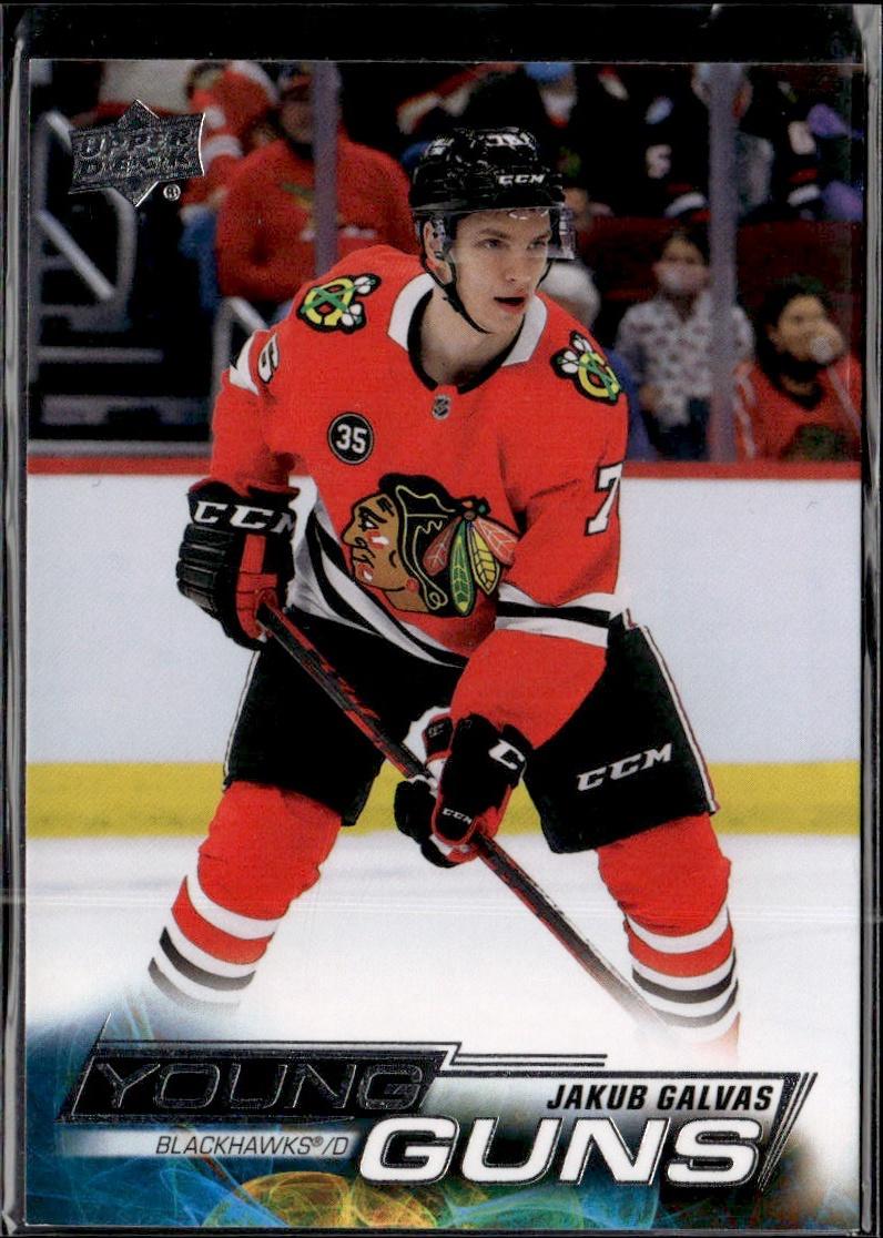 2022-23 Upper Deck Series 1 Hockey Base Young Guns #225 Chicago Blackhawks (Jakub Galvas)
