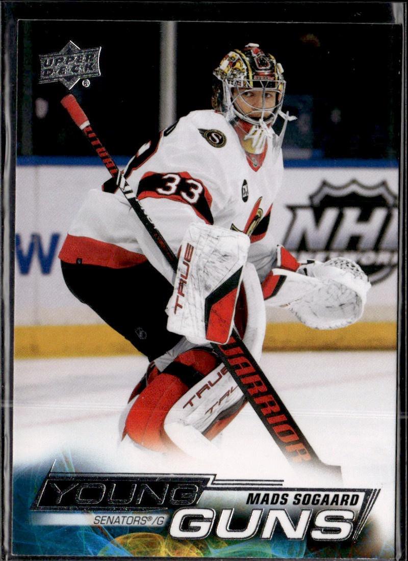 2022-23 Upper Deck Series 1 Hockey Base Young Guns #245 Ottawa Senators (Mads Sogaard)