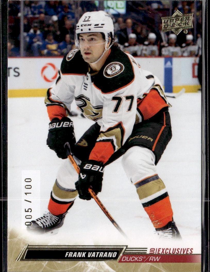 2022-23 Upper Deck Extended Series Hockey Base UD Exclusives #/100 #501 Anaheim Ducks (Frank Vatrano)