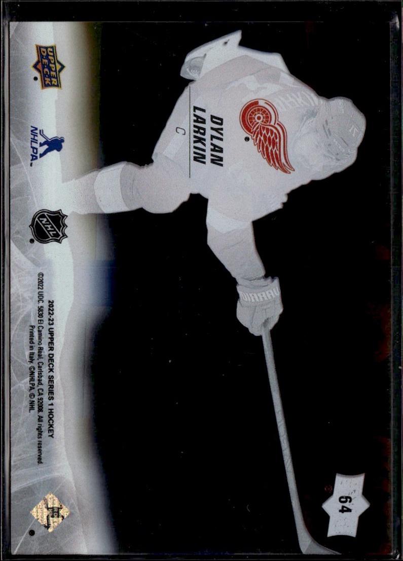 2022-23 Upper Deck Extended Series Hockey Base Clear Cut #64 Detroit Red Wings (Dylan Larkin)