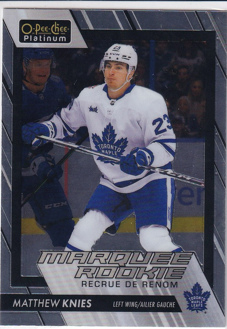 2023-24 O-Pee-Chee Platinum Hockey Base - Marquee Rookie #205 Toronto Maple Leafs (Matthew Knies)