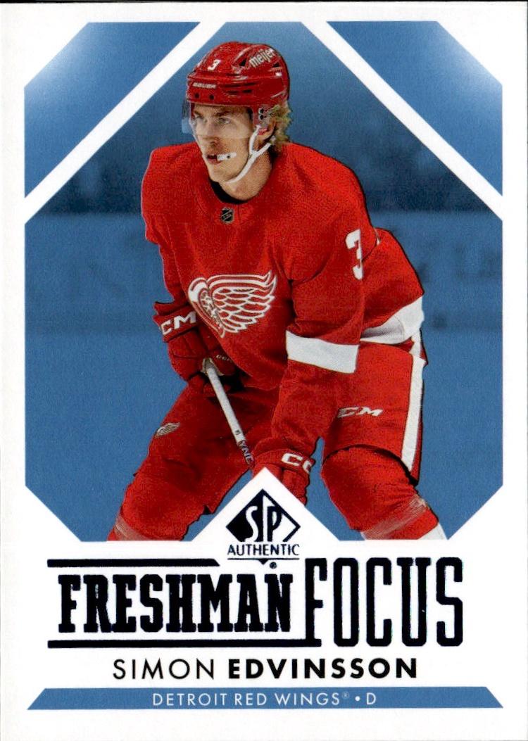 2023-24 SP Authentic Hockey Freshman Focus Blue #FF-4 Detroit Red Wings (Simon Edvinsson)