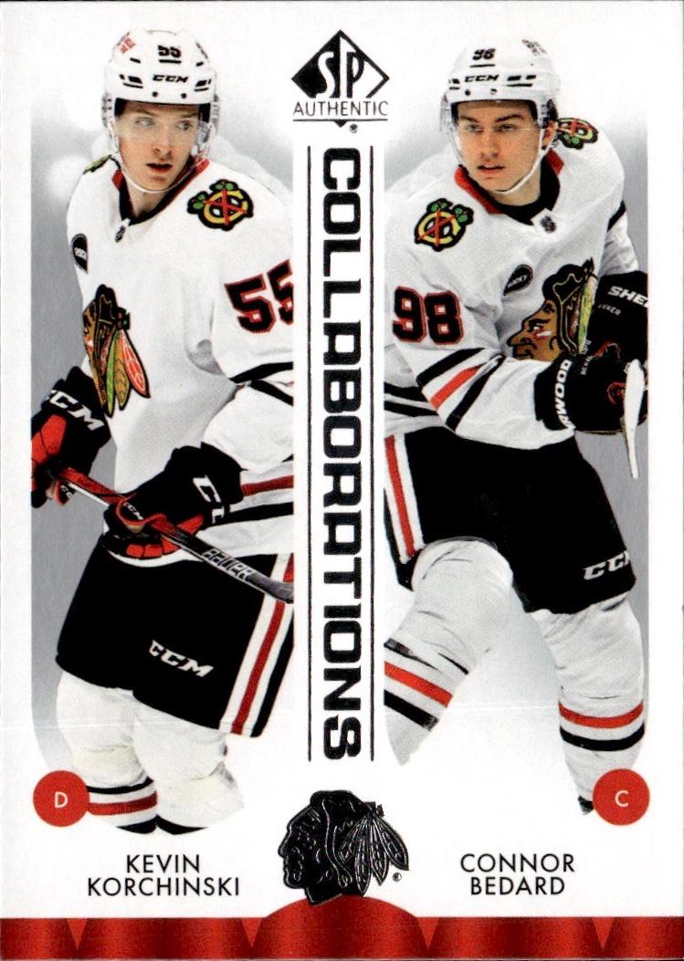 2023-24 SP Authentic Hockey Collaborations #C-3 Chicago Blackhawks (Kevin Korchinski / Connor Bedard)