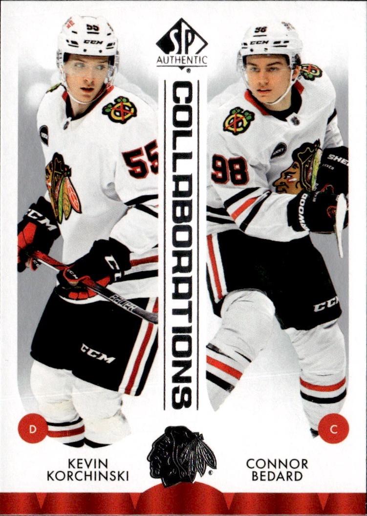2023-24 SP Authentic Hockey Collaborations #C-3 Chicago Blackhawks (Kevin Korchinski / Connor Bedard)