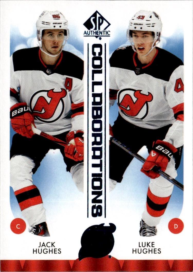 2023-24 SP Authentic Hockey Collaborations Blue #C-24 New Jersey Devils (Jack Hughes / Luke Hughes )