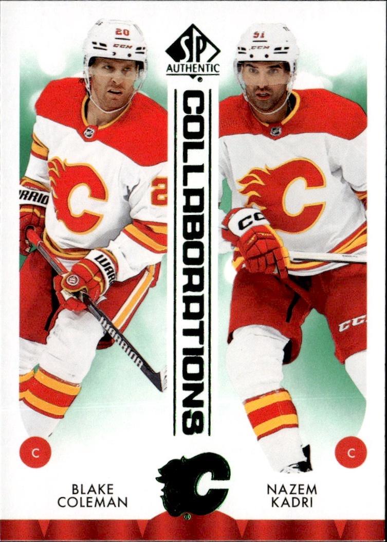 2023-24 SP Authentic Hockey Collaborations Green #C-4 Calgary Flames (Elias Lindholm / Nazem Kadri)
