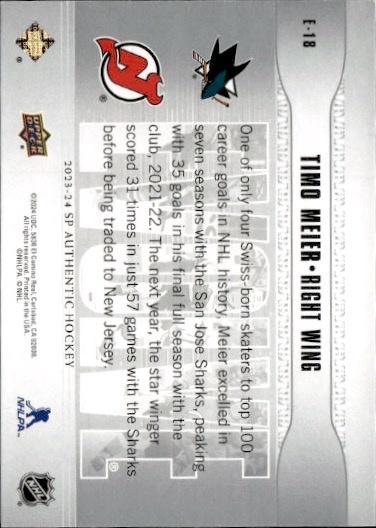 2023-24 SP Authentic Hockey Evolve #E-18 New Jersey Devils (Timo Meier)