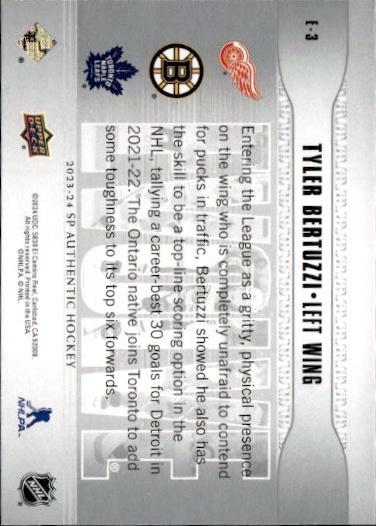 2023-24 SP Authentic Hockey Evolve Green #E-3 Toronto Maple Leafs (Tyler Bertuzzi)