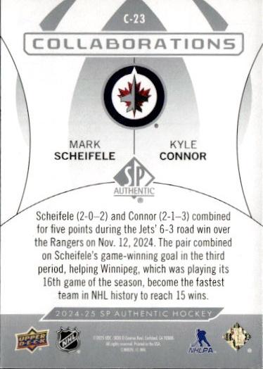 2024-25 SP Authentic Hockey Collaborations #C-23 Winnipeg Jets (Mark Scheifele / Kyle Connor)