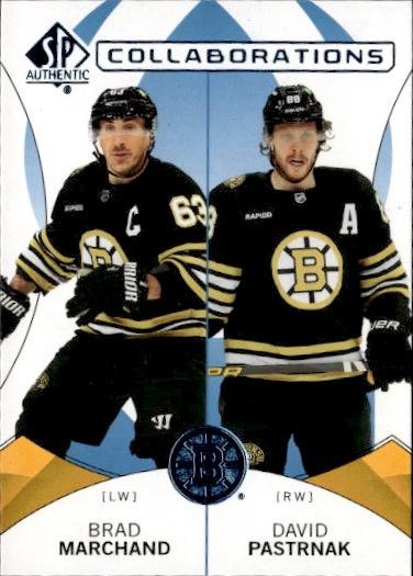2024-25 SP Authentic Hockey Collaborations Blue #C-4 Boston Bruins (Brad Marchand / David Pastrnak)
