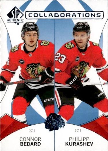 2024-25 SP Authentic Hockey Collaborations Blue #C-25 Chicago Blackhawks (Connor Bedard / Philipp Kurashev )