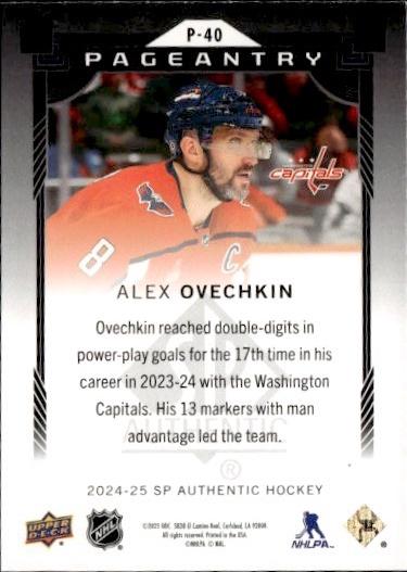 2024-25 SP Authentic Hockey Pageantry #P-40 Washington Capitals (Alex Ovechkin)