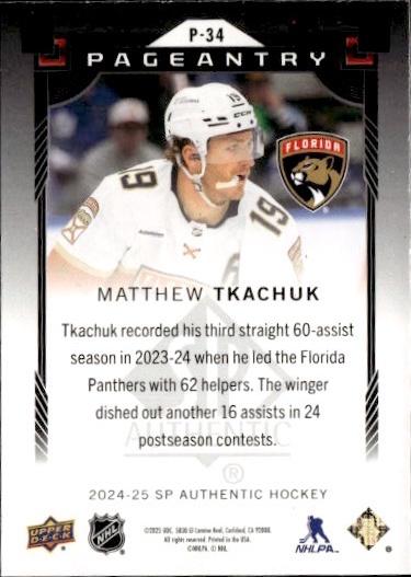 2024-25 SP Authentic Hockey Pageantry #P-34 Florida Panthers (Matthew Tkachuk)
