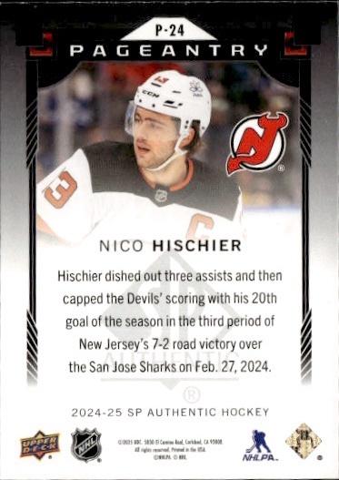 2024-25 SP Authentic Hockey Pageantry #P-24 New Jersey Devils (Nico Hischier)