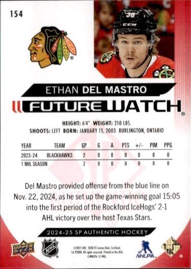 2024-25 SP Authentic Hockey Limited Red #154 Chicago Blackhawks (Ethan Del Mastro)