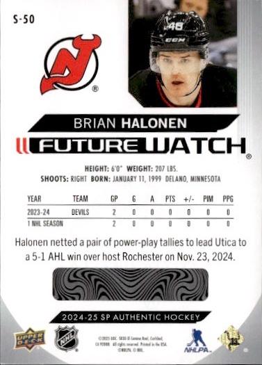 2024-25 SP Authentic Hockey Spectrum FX #S-50 New Jersey Devils (Brian Halonen)