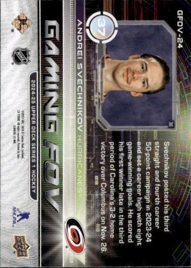 2024-25 Upper Deck Series 1 Hockey Gaming FOV #GFOV-24 Carolina Hurricanes (Andrei Svechnikov)