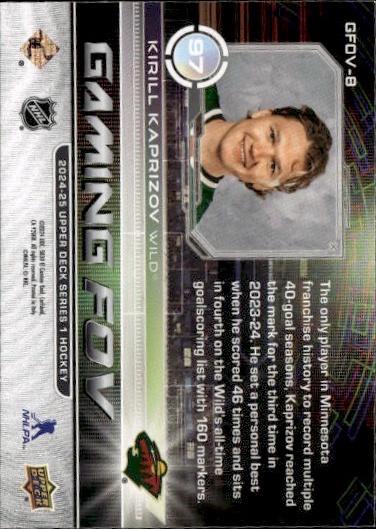 2024-25 Upper Deck Series 1 Hockey Gaming FOV #GFOV-8 Minnesota Wild (Kirill Kaprizov)
