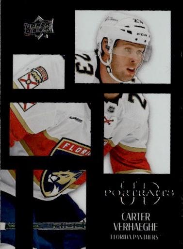 2024-25 Upper Deck Series 1 Hockey UD Portraits Black #P-25 Florida Panthers (Carter Verhaeghe)