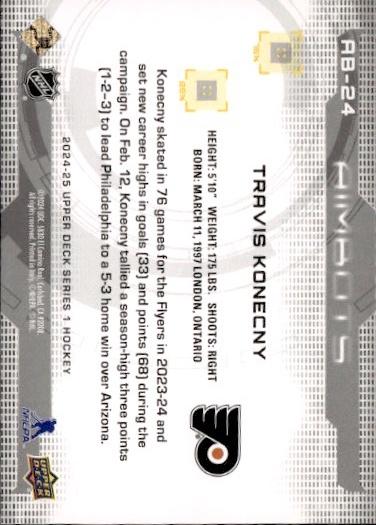 2024-25 Upper Deck Series 1 Hockey Aimbots #AB-24 Philadelphia Flyers (Travis Konecny)