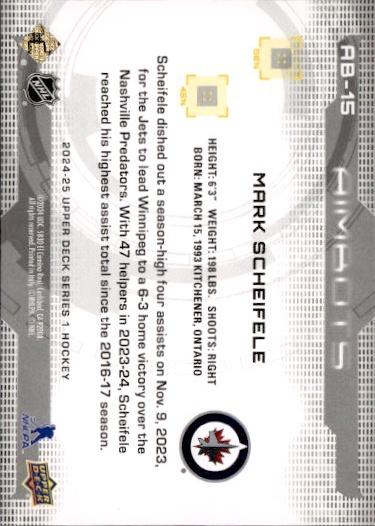 2024-25 Upper Deck Series 1 Hockey Aimbots #AB-15 Winnipeg Jets (Mark Scheifele)
