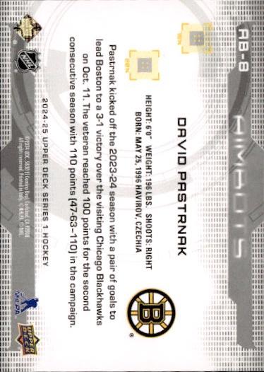 2024-25 Upper Deck Series 1 Hockey Aimbots #AB-8 Boston Bruins (David Pastrnak)