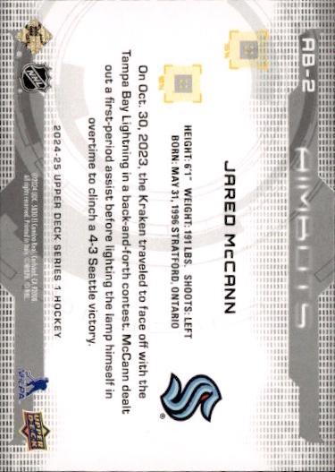 2024-25 Upper Deck Series 1 Hockey Aimbots #AB-2 Seattle Kraken (Jared McCann)