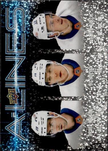 2024-25 Upper Deck Series 1 Hockey A-Lines #AL-19 New York Islanders (Brock Nelson / Bo Horvat / Mathew Barzal)