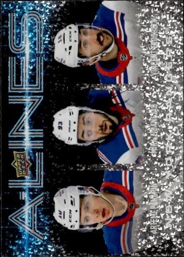 2024-25 Upper Deck Series 1 Hockey A-Lines #AL-20 New York Rangers (Artemi Panarin / Mika Zibanejad / Vincent Trocheck)