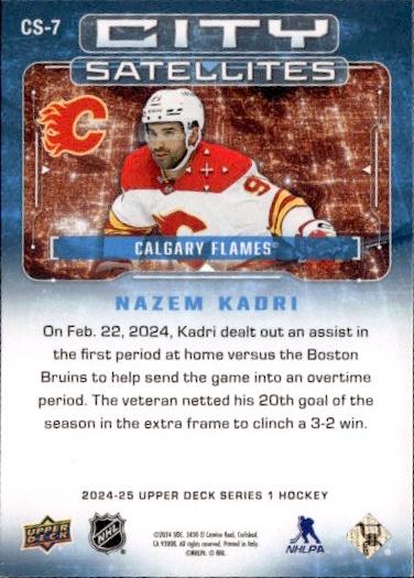 2024-25 Upper Deck Series 1 Hockey City Satellites #CS-7 Calgary Flames (Nazem Kadri)