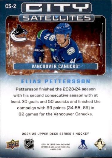 2024-25 Upper Deck Series 1 Hockey City Satellites #CS-2 Vancouver Canucks (Elias Pettersson)