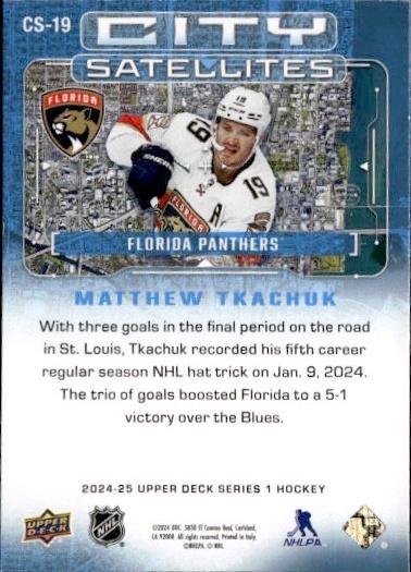 2024-25 Upper Deck Series 1 Hockey City Satellites #CS-19 Florida Panthers (Matthew Tkachuk)