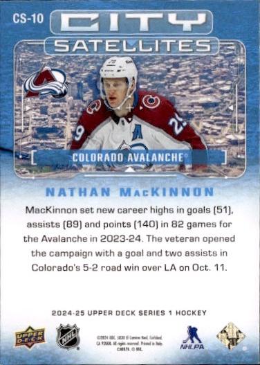 2024-25 Upper Deck Series 1 Hockey City Satellites #CS-10 Colorado Avalanche (Nathan MacKinnon)