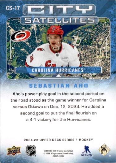 2024-25 Upper Deck Series 1 Hockey City Satellites #CS-17 Carolina Hurricanes (Sebastian Aho)