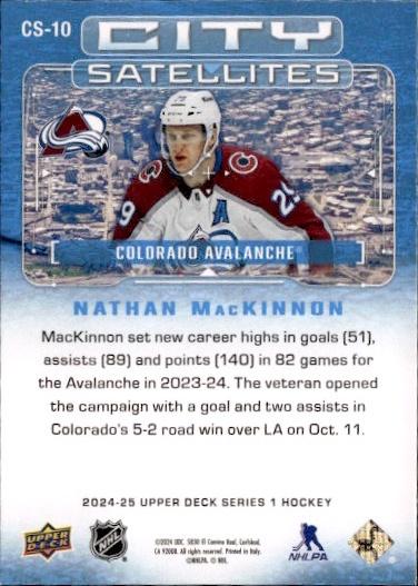 2024-25 Upper Deck Series 1 Hockey City Satellites #CS-10 Colorado Avalanche (Nathan MacKinnon)