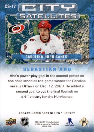 2024-25 Upper Deck Series 1 Hockey City Satellites #CS-17 Carolina Hurricanes (Sebastian Aho)