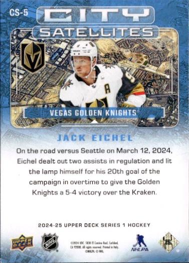 2024-25 Upper Deck Series 1 Hockey City Satellites #CS-5 Vegas Golden Knights (Jack Eichel)