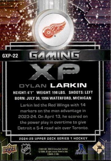 2024-25 Upper Deck Series 1 Hockey Gaming XP Blue #GXP-22 Detroit Red Wings (Dylan Larkin)