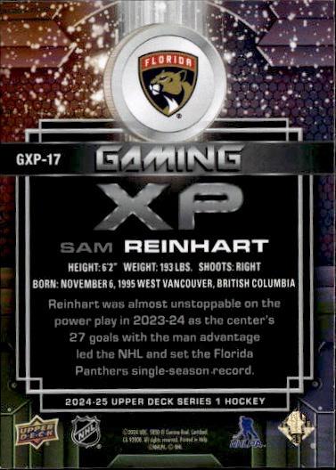 2024-25 Upper Deck Series 1 Hockey Gaming XP #GXP-17 Florida Panthers (Sam Reinhart)
