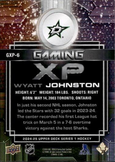 2024-25 Upper Deck Series 1 Hockey Gaming XP #GXP-6 Dallas Stars (Wyatt Johnston)